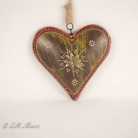 Lot de 12 cœurs en métal 15x15x2cm