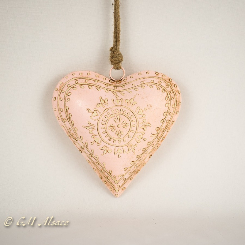 Cœurs rose clair 16cm