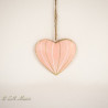 Cœurs rose et doré 10.5cm par lot de 12