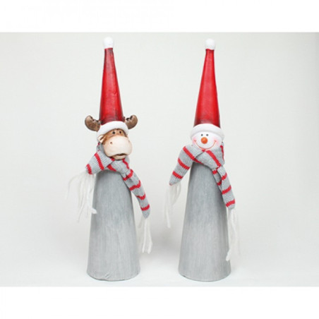 lot de 12 renne et bonhomme de neige 24 cm