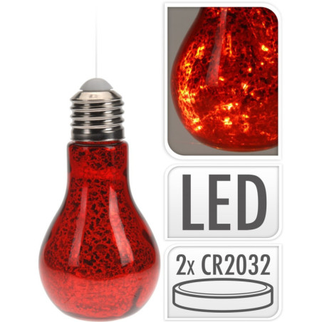 Lot de 18 ampoules led rouges 18cm