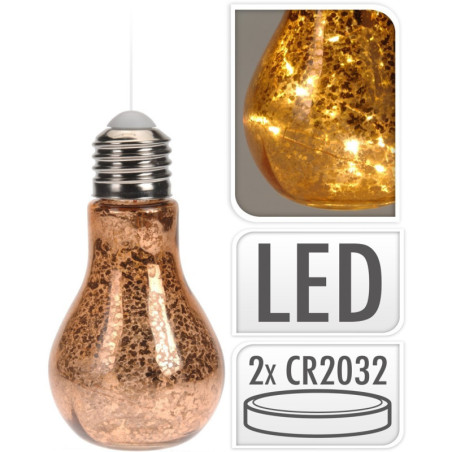 Lot de 10 ampoules led cuivre 22cm