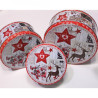 Lot de 12 boites à gateaux (3tailles) décor étoile renne