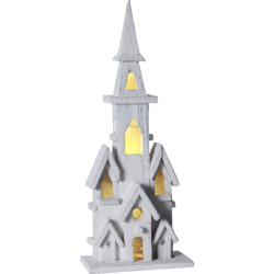 Lot de 4 églises LED blanches