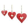 Lot de 8 coeurs en métal rouges et blancs