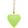 Lot de 12 coeurs verts en métal pm 12x12x1cm