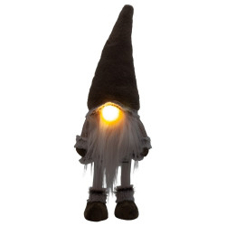 Gnome brun 45cm ,nez LED