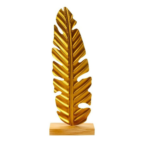 Lot de 4 décorations "feuille doré"42.5cm