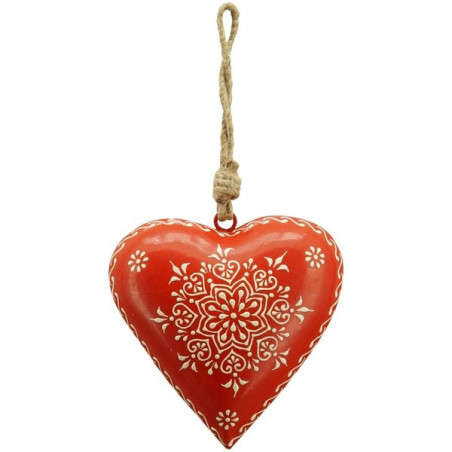 Lot de 12 coeurs rouges 14x4.5x14cm